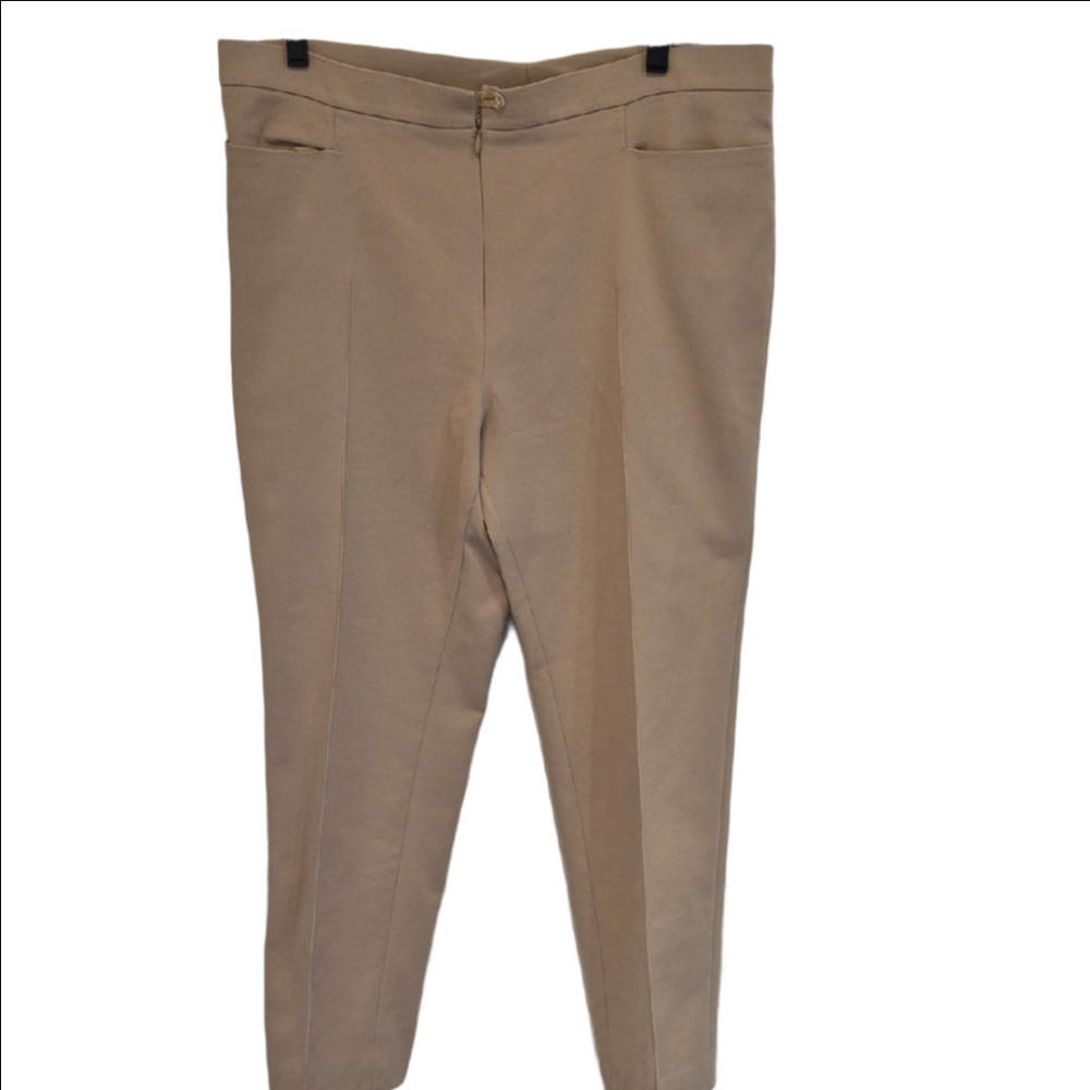 Akris Punto Tan Straight Leg Women's Pants Arcadia Jersey